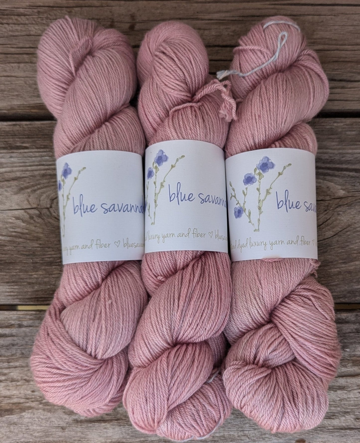 Cameron Rose - Merino Silk Fingering Weight Yarn - BlueSavannah