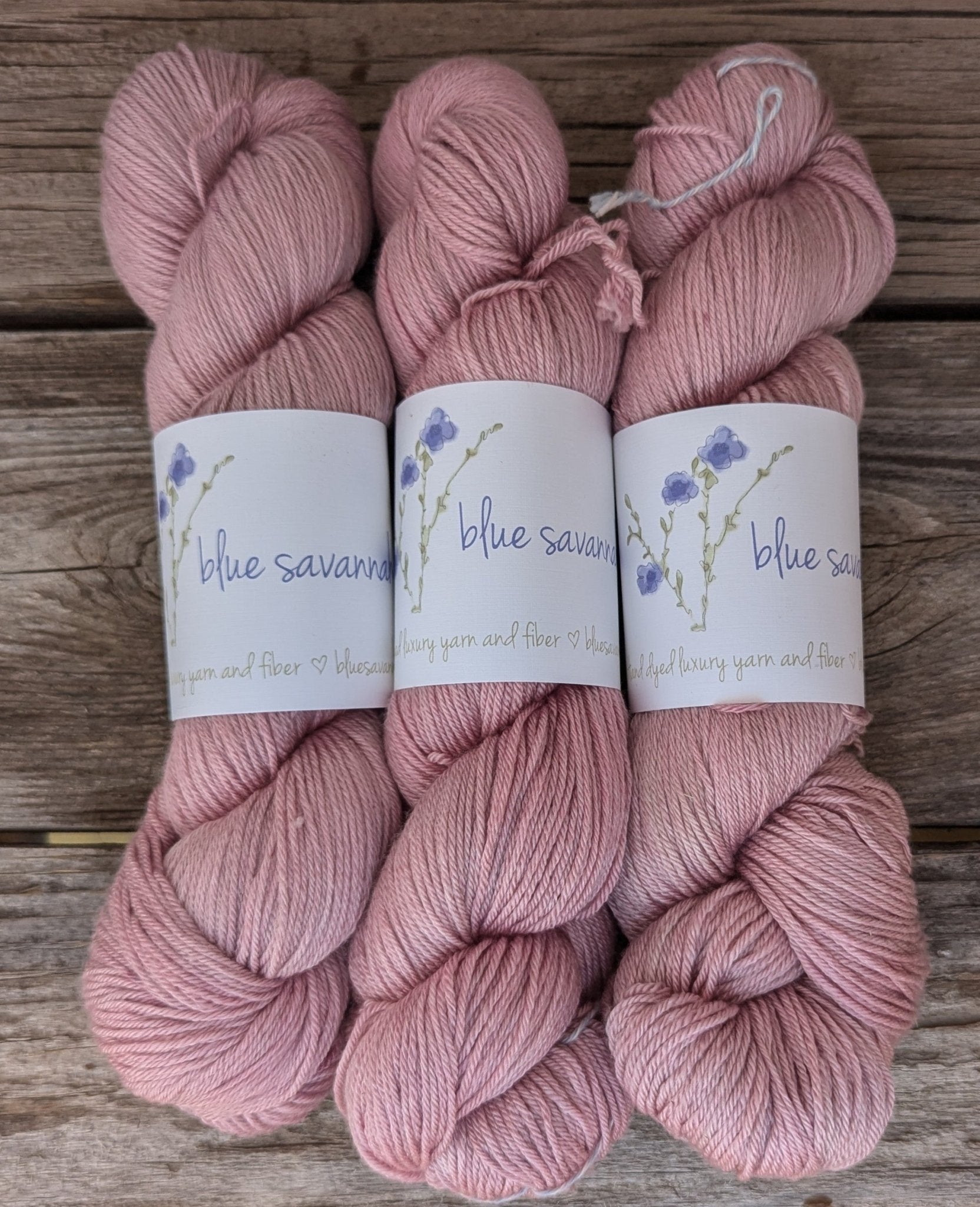 Cameron Rose - Merino Silk Fingering Weight Yarn - BlueSavannah