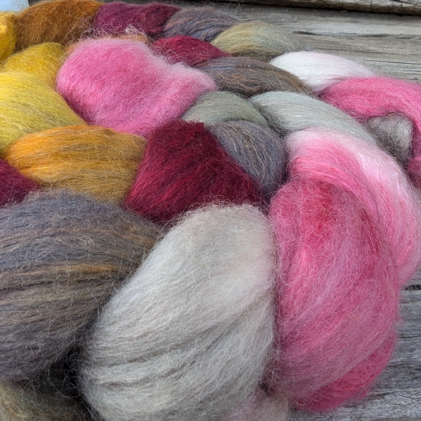 Fall, Leaves - Falkland Merino Mulberry Combed Top