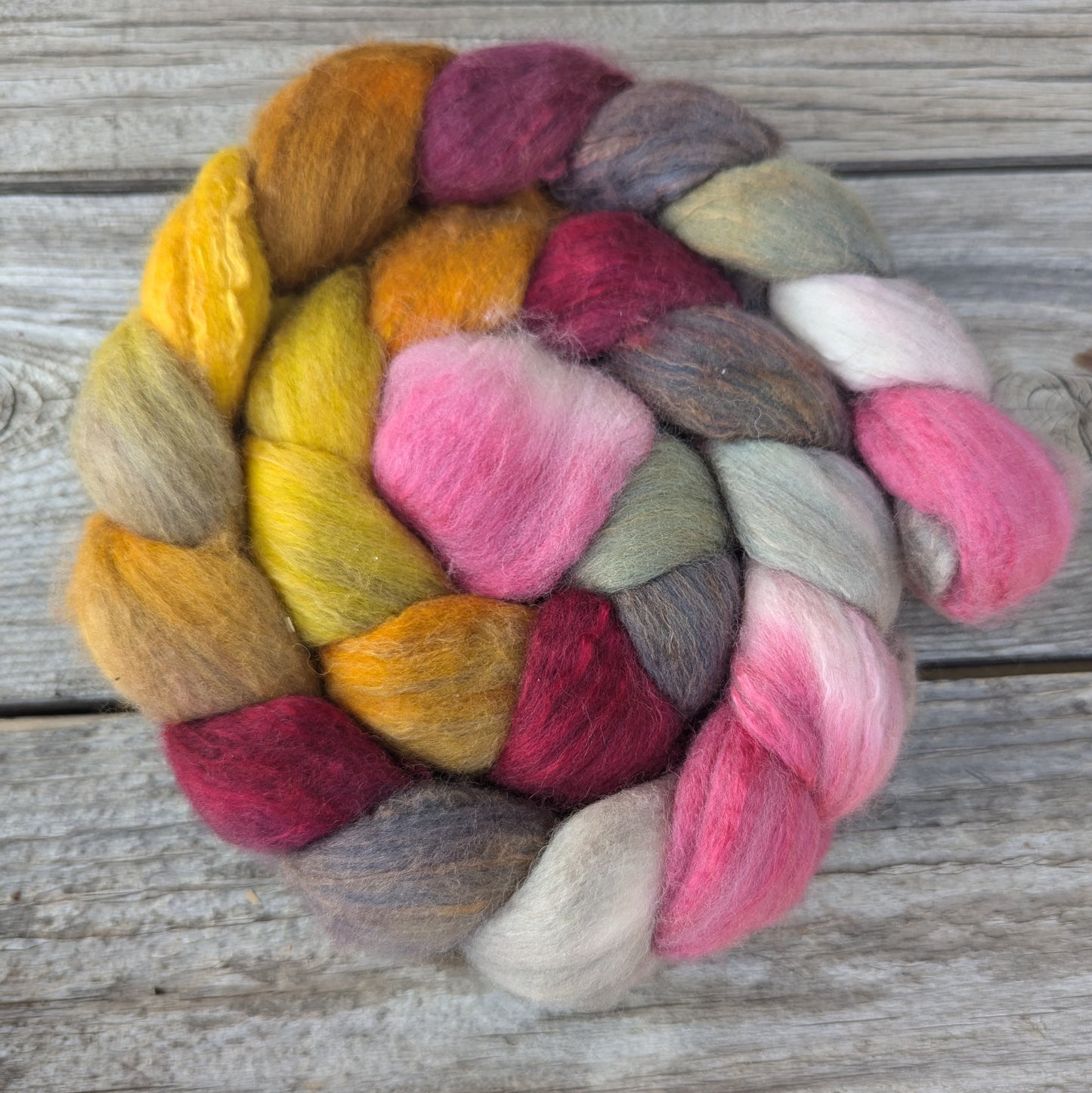 Fall, Leaves - Falkland Merino Mulberry Combed Top