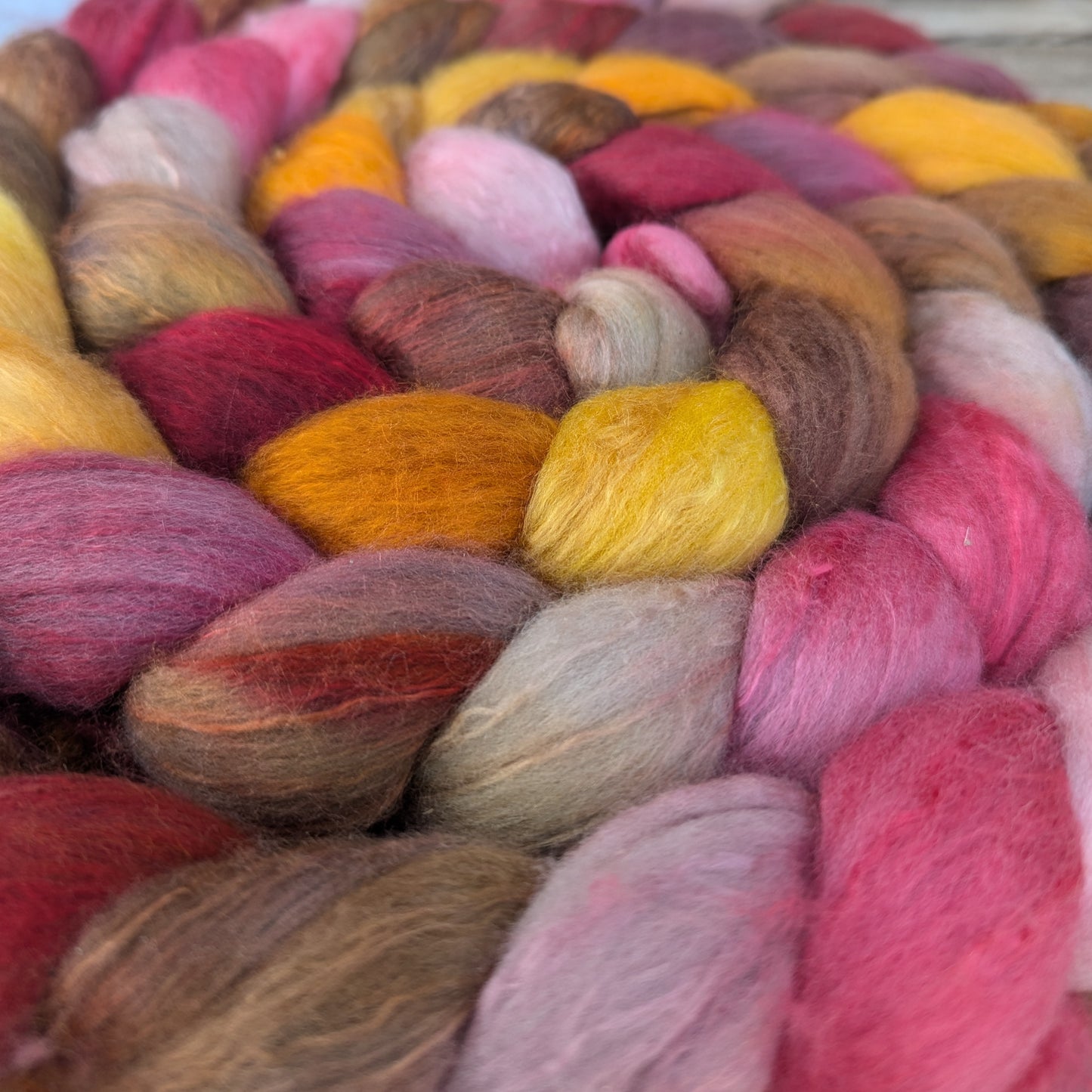 Fall, Leaves - 70/30 Haunui Mulberry Combed Top