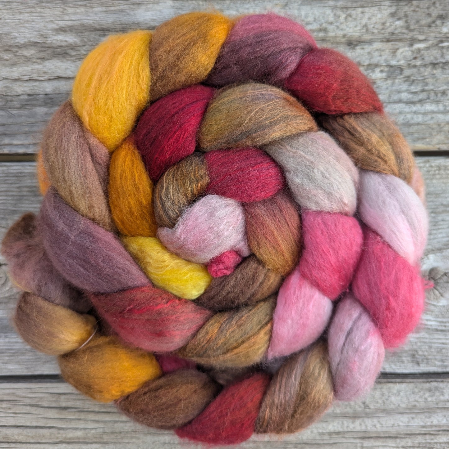 Fall, Leaves - 70/30 Haunui Mulberry Combed Top