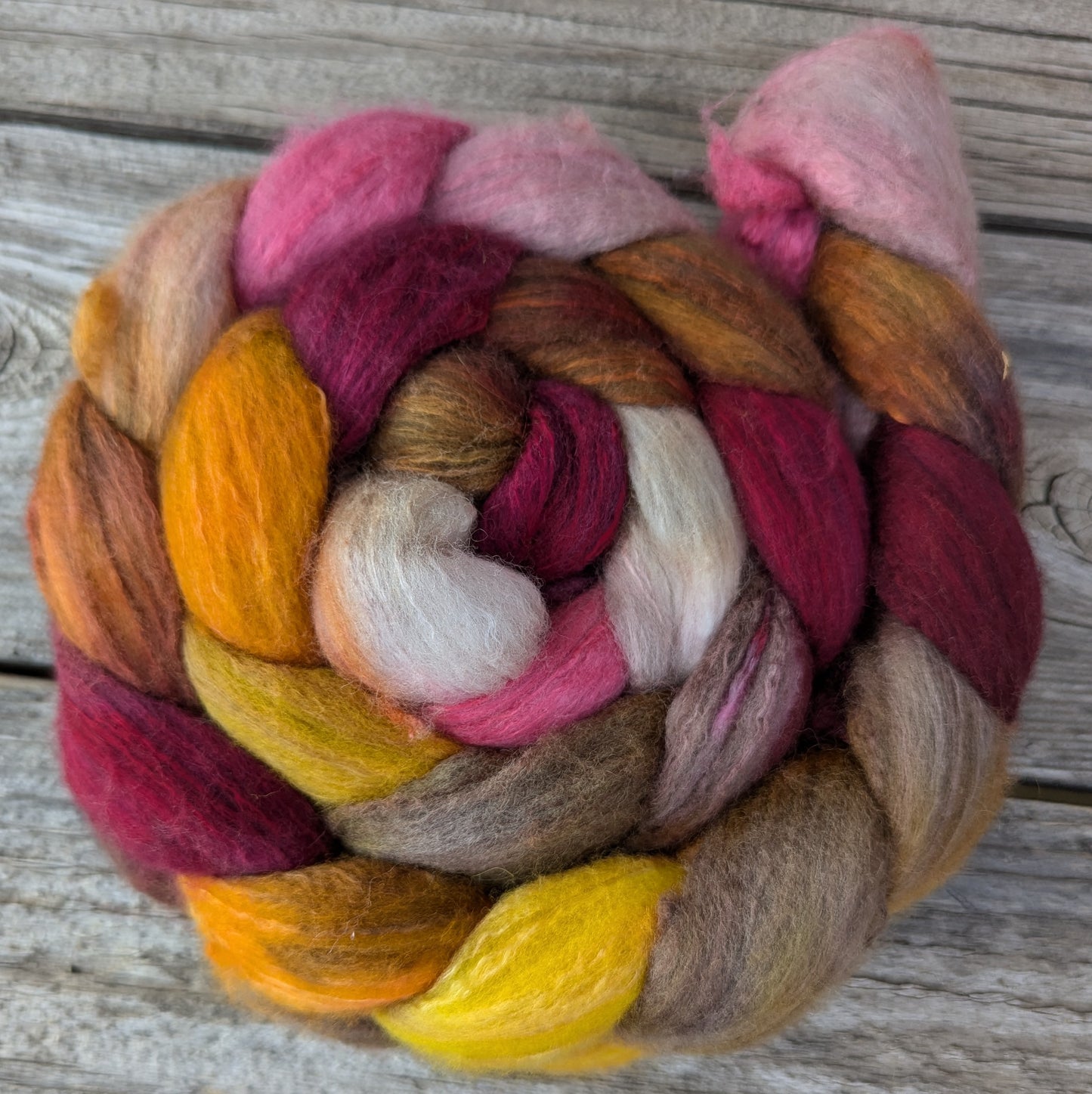 Fall, Leaves - Polwarth Mulberry Combed Top