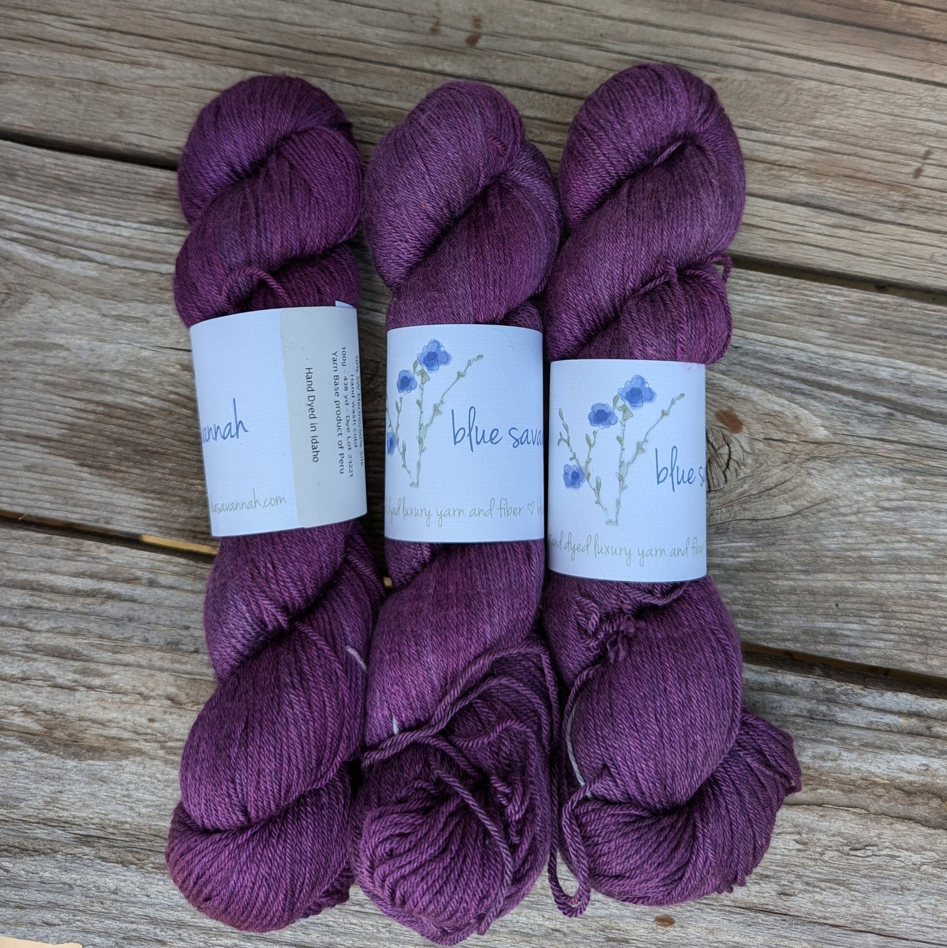 Fellenwort - Merino Silk Fingering Weight Yarn - BlueSavannah