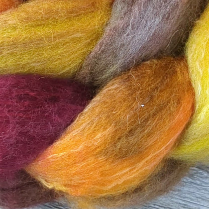 Fall, Leaves - Polwarth Mulberry Combed Top