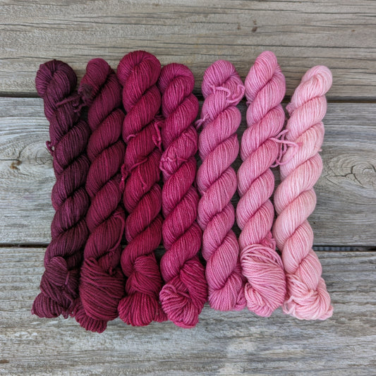 Nankings at Sunset - Merino Cashmere Nylon Fingering Weight Gradient Set